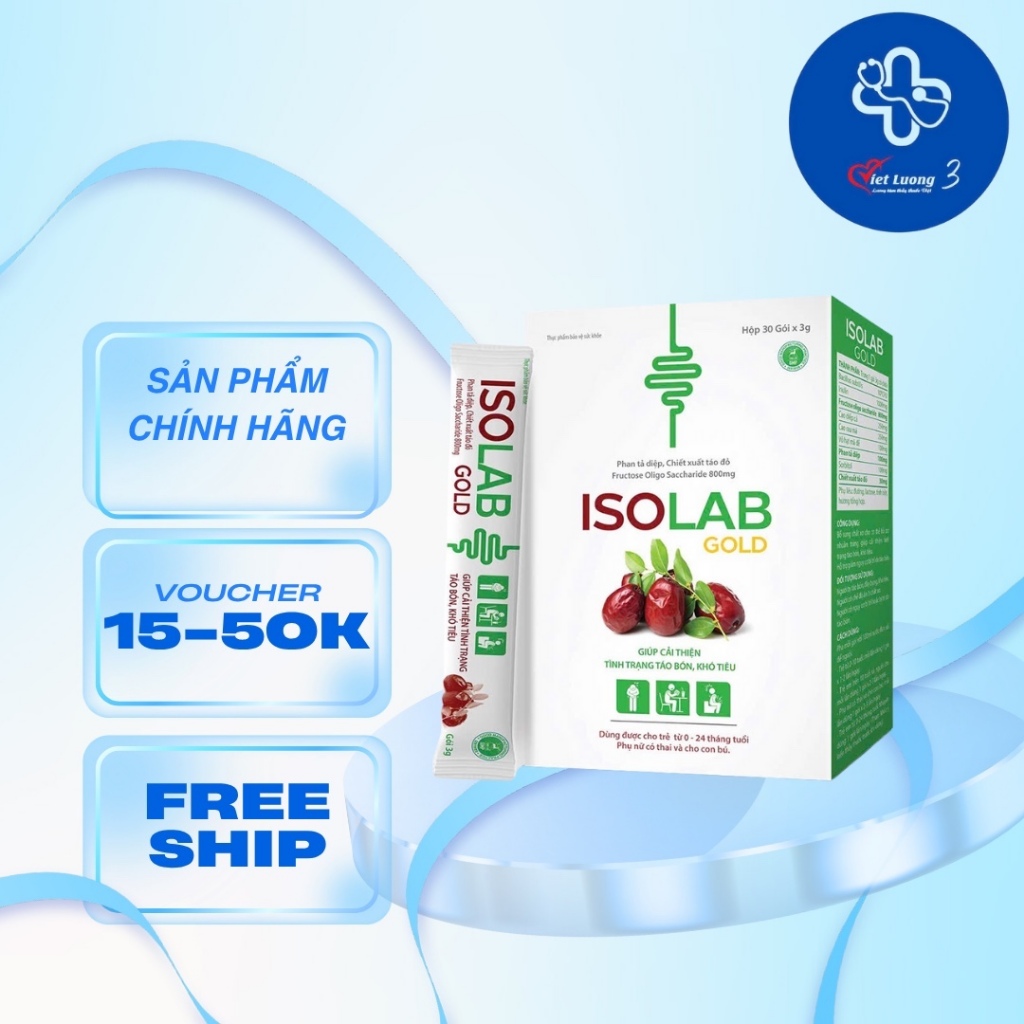 Cốm bổ sung chất xơ, nhuận tràng, lợi khuẩn Isolab Gold Vshine ( hộp 30 gói)