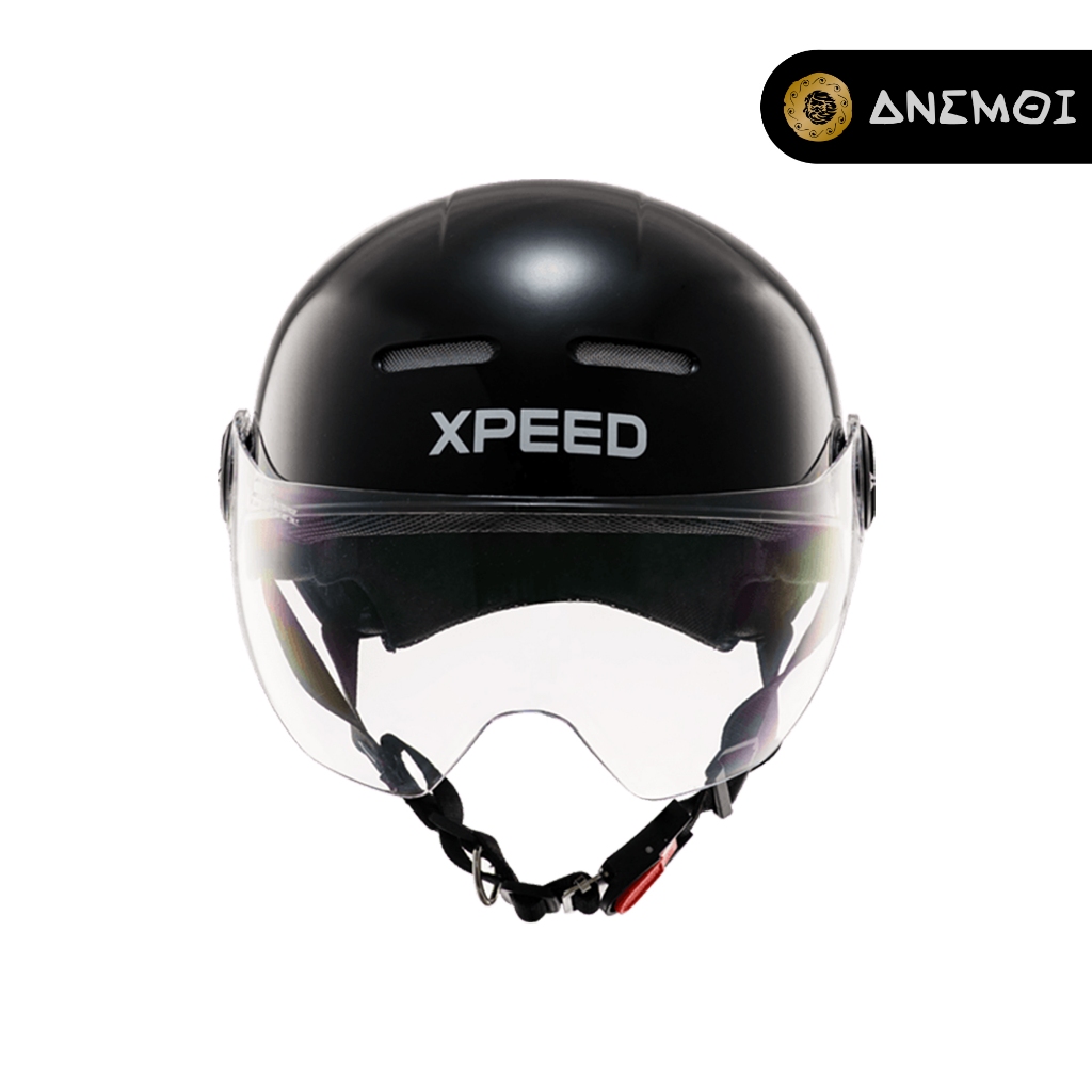 [CHÍNH HÃNG] Mũ bảo hiểm nửa đầu có kính XPEED VIVO 20M - ĐEN BÓNG