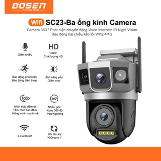 Camera Wifi 3 Mắt giám Dosen Sc23 sát Ngoài Trời Không Dây Ip66 Thông Minh chống nước an toàn  Siêu Nét 4G Sim