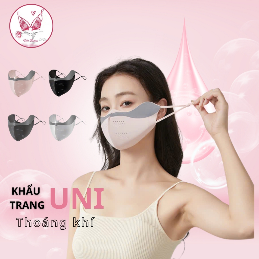 Khẩu trang Làm Mát Chống Nắng UPF 50+, Có lỗ thông hơi dễ thở, thoáng khí kt9 { N305 }
