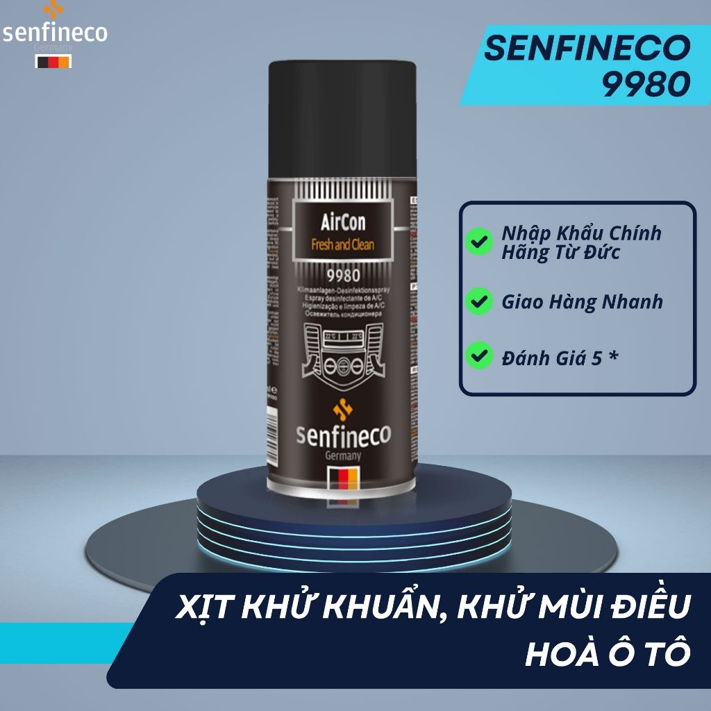 Xịt Khử Khuẩn Khử Mùi Điều Hòa Ô Tô Senfineco 9980 Của Đức 200ml