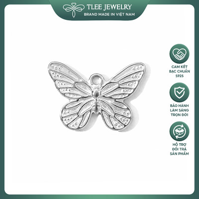 Charm bạc Tlee, charm mặt hồ điệp vân sáng mix vòng, dây chuyền TleeJewerly