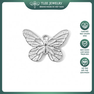  Charm bạc Tlee charm mặt hồ điệp vân sáng mix vòng dây chuyền TleeJewerly 