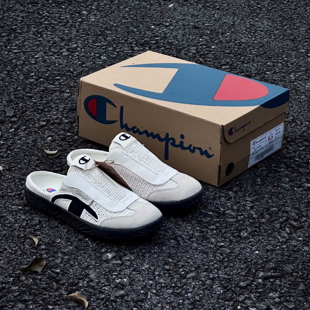 [ HÀNG SẴN  ] Giày Champion Champ T-Trainer Mule White Black/Caramel Milk White -