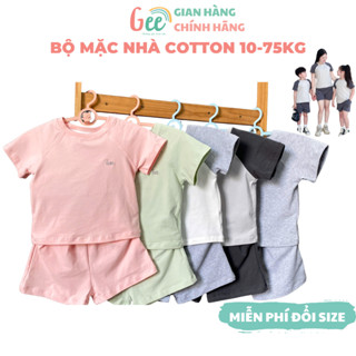 Set quần áo mặc nhà cotton Gee cho bé gái, bé trai, đồ bộ nam nữ size 10-75kg, vải mềm mát, thấm hút, chống nhăn
