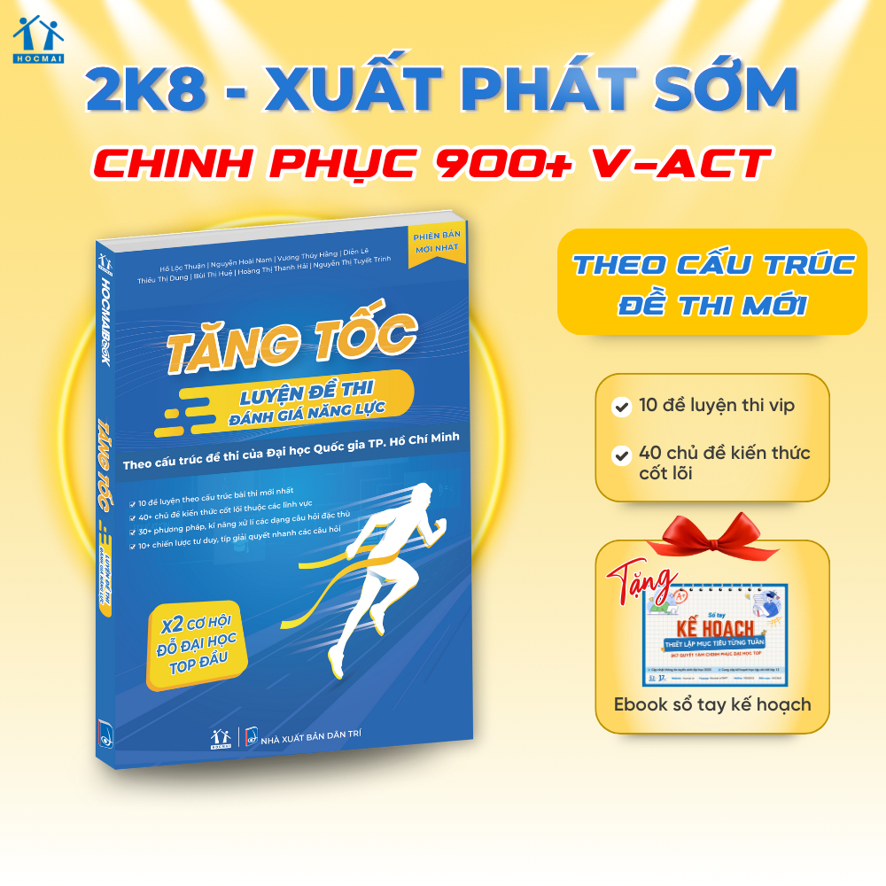 [V-ACT 2026] Sách Tăng tốc luyện đề thi Đánh giá năng lực ĐHQGTPHCM - HOCMAI