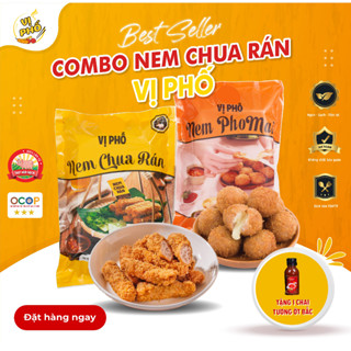   hỏa tốc  COMBO BEST SELLER NEM CHUA RÁN VỊ PHỐ - Combo 4 món: Nem tẩm Nem phomai tương ớt bắc 100ml - Ăn vặt tiện lợi 