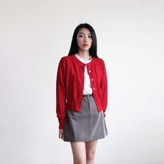 Áo Khoác Len Cardigan Màu Đỏ, Trắng, Đen Phong Cách Tối Giản Ember Cardigan | THE J STUDIO