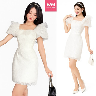 Đầm dự tiệc MINA thiết kế dáng ôm mini tay phồng chất liệu ren sang trọng - MN273