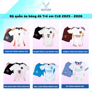  Quần áo bóng đá trẻ em Real Madrid chất liệu mè thoi siêu thấm hút mô hôi khô khoáng 