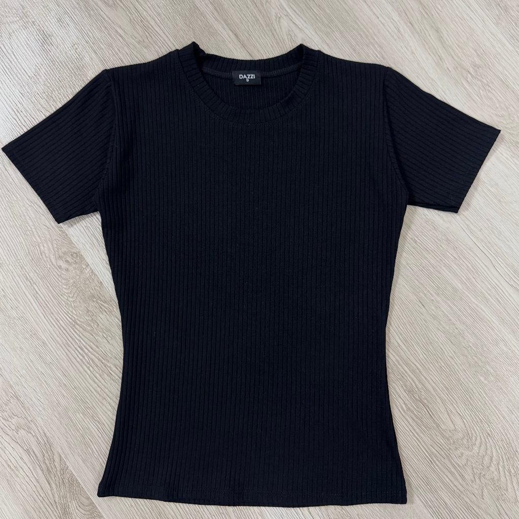 Áo thun nữ cổ tròn tay ngắn vải bo đũa form ôm tôn dáng DAZZI Women A036 | BigBuy360 - bigbuy360.vn