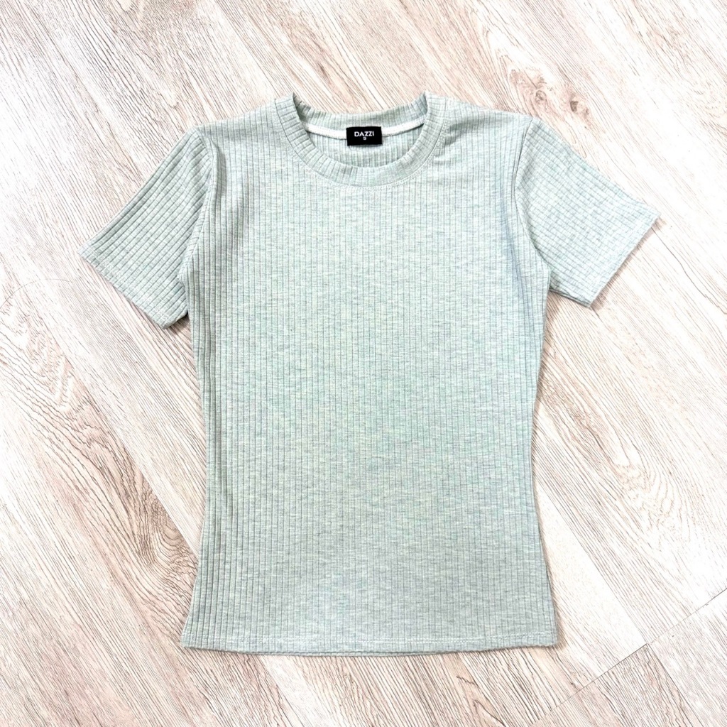 Áo thun nữ cổ tròn tay ngắn vải bo đũa form ôm tôn dáng DAZZI Women A036 | BigBuy360 - bigbuy360.vn