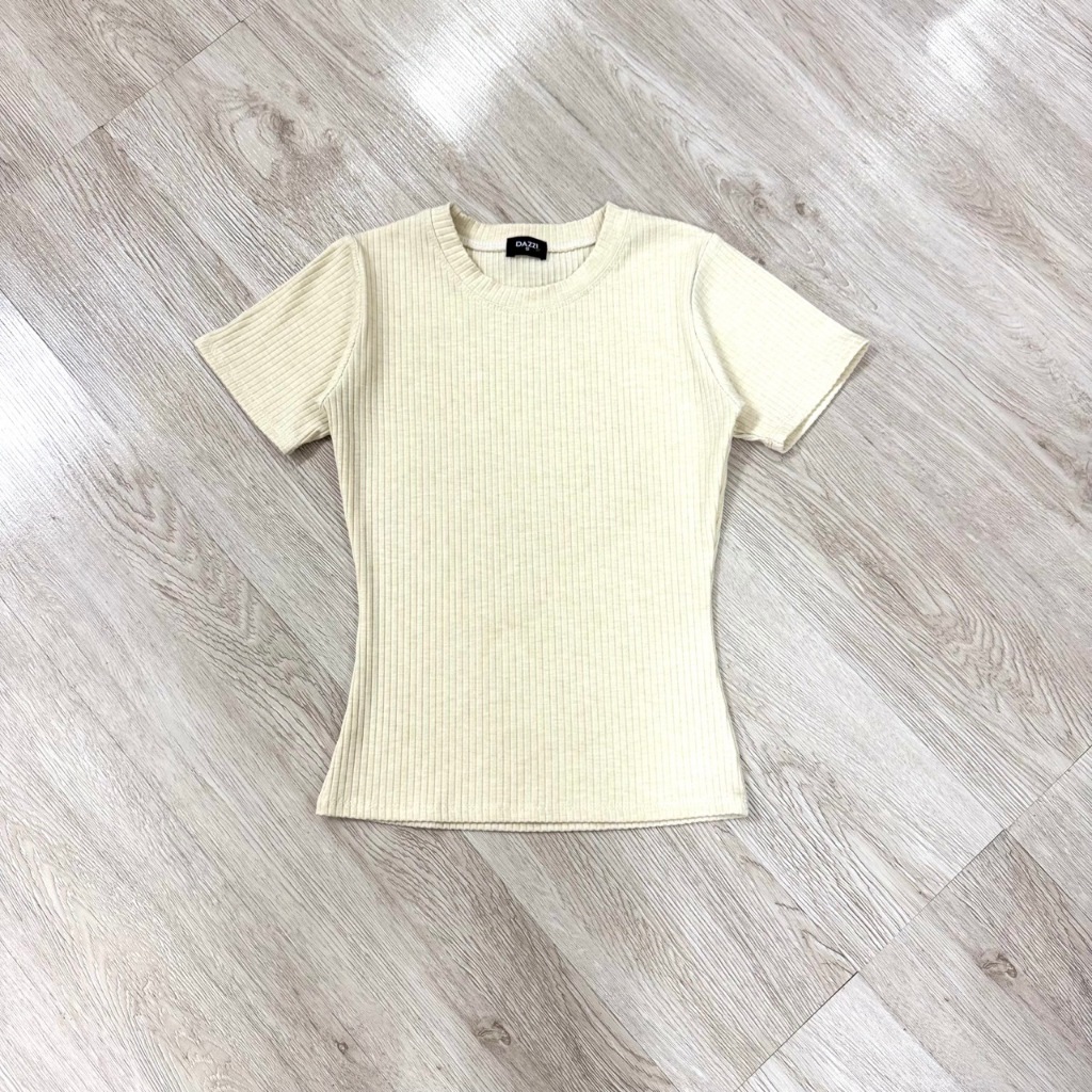 Áo thun nữ cổ tròn tay ngắn vải bo đũa form ôm tôn dáng DAZZI Women A036 | BigBuy360 - bigbuy360.vn