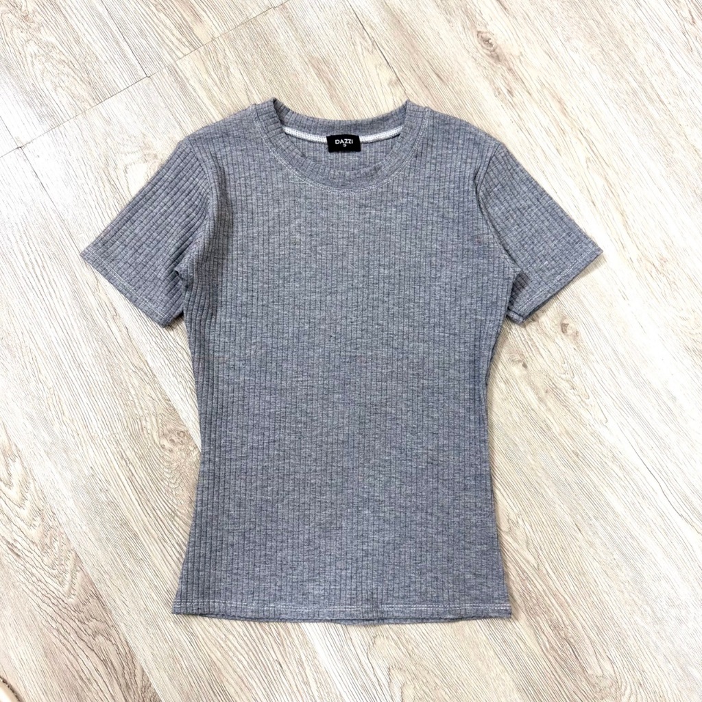 Áo thun nữ cổ tròn tay ngắn vải bo đũa form ôm tôn dáng DAZZI Women A036 | BigBuy360 - bigbuy360.vn