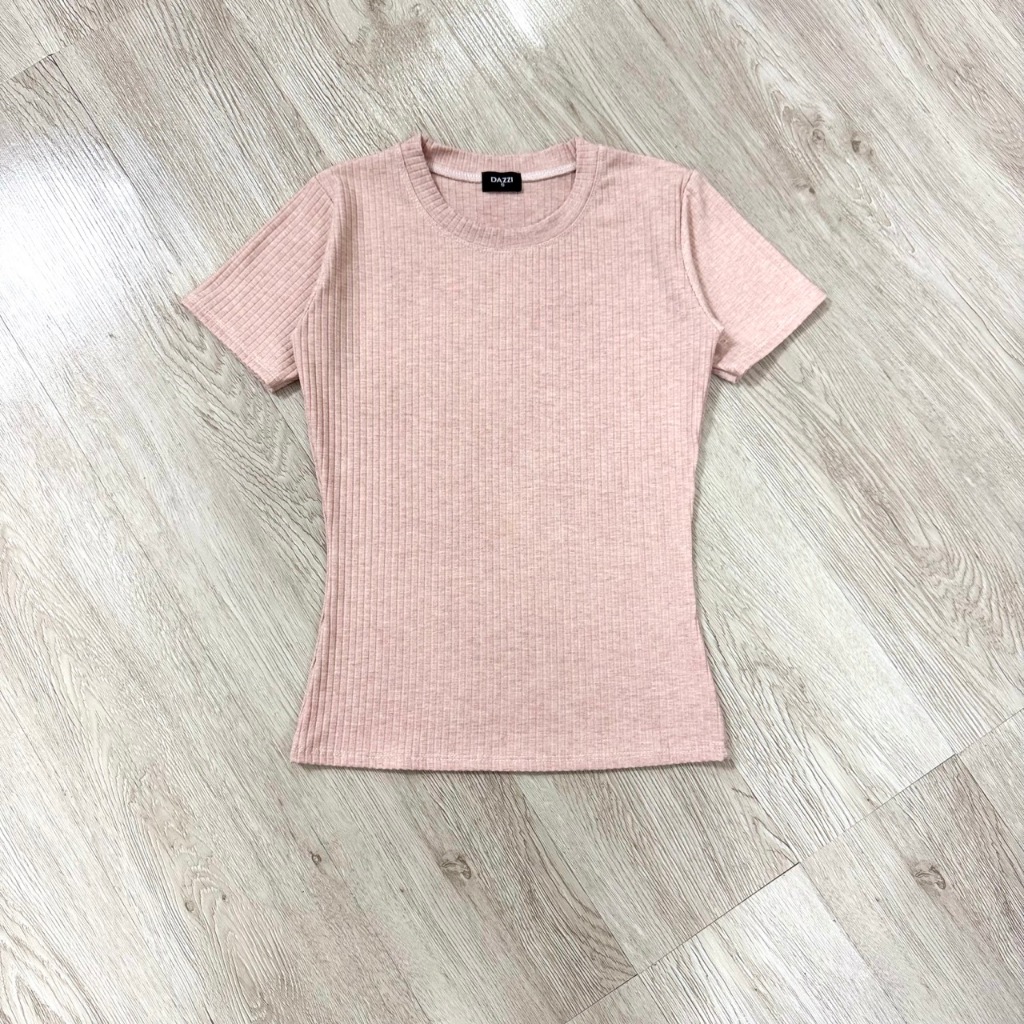 Áo thun nữ cổ tròn tay ngắn vải bo đũa form ôm tôn dáng DAZZI Women A036 | BigBuy360 - bigbuy360.vn