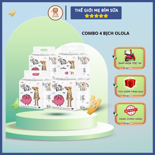 [Thế Giới Mẹ Bỉm Sữa] Combo 4 Bịch Bỉm Olola Nội Địa Hàn mẫu mới cao cấp cho bé - thegioimebimsua