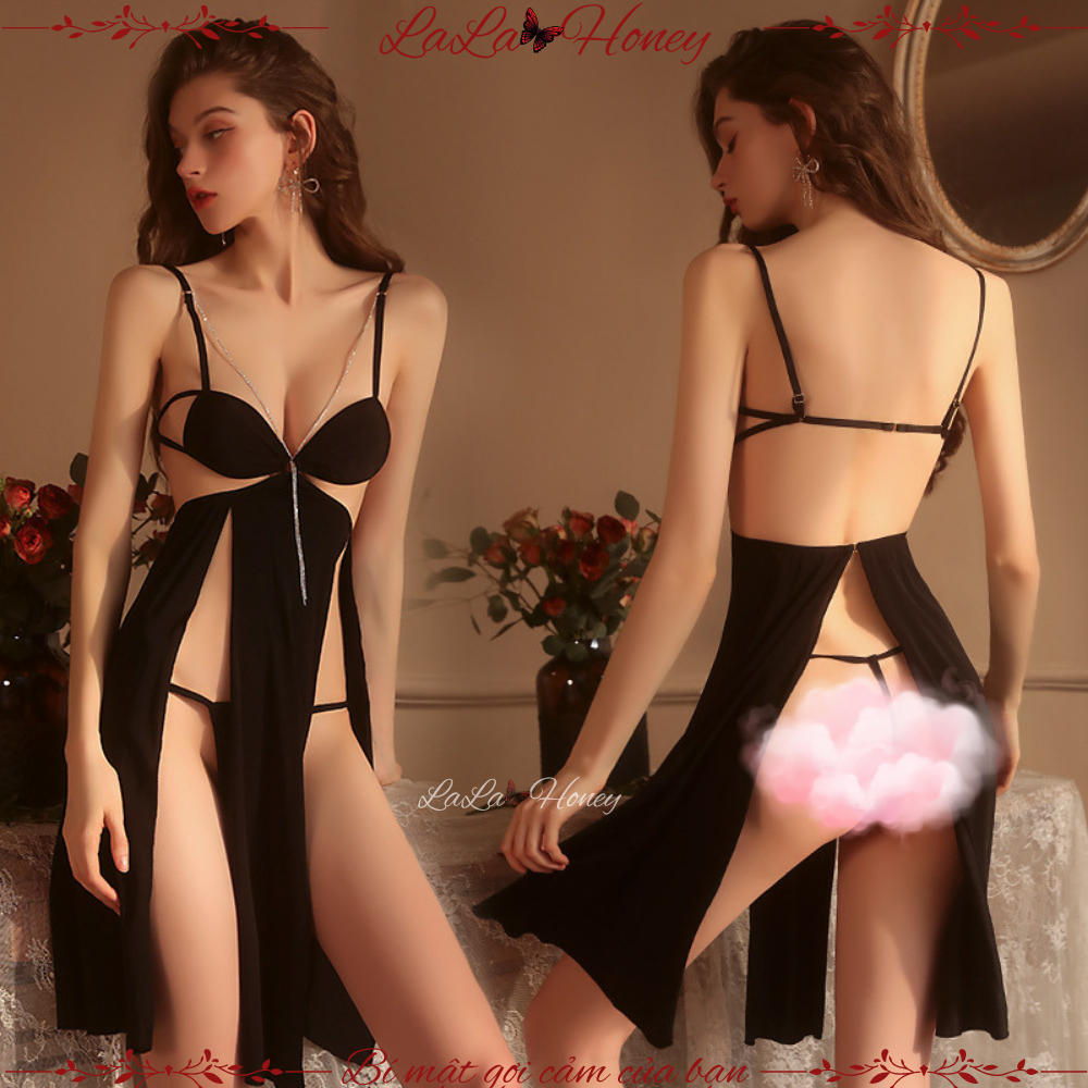 Đồ lót gợi cảm Váy ngủ Sexy Xẻ Tà Ba Điểm Quyến Rũ - LALA HONEY