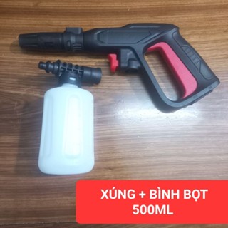  súng rửa xe cho máy rửa xe bosch  bình bọt tuyết 500ml  vòi xịt rửa xe bosch chỉnh tia 