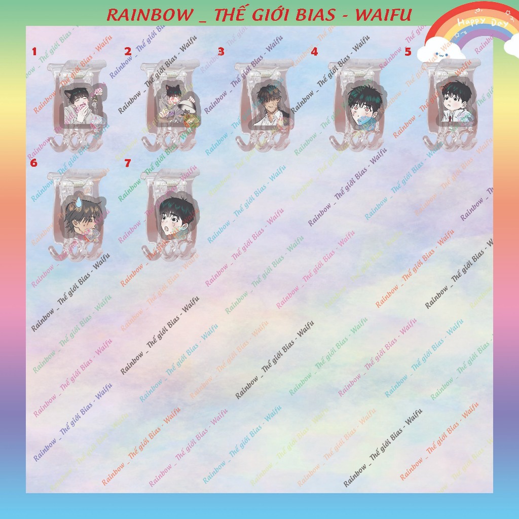 Kẹp càng cua mica After a meal, kẹp 5 răng acrylic A lovely meal manhwa bl, Ăn xong rồi chill