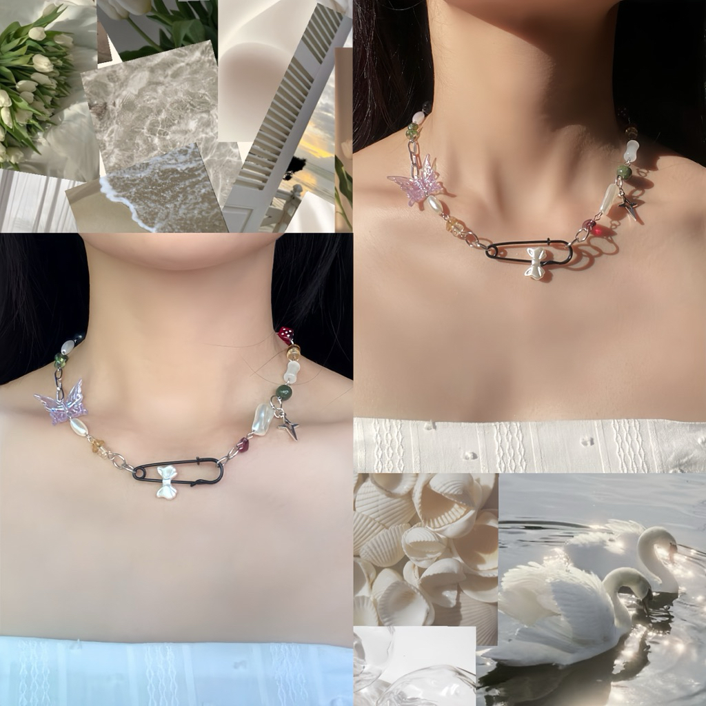 Vòng Cổ Safety Pin - Ghim Mix Màu