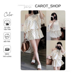 [BIGSIZE-DB2 ] Đầm bi lệch vai dáng jum bồng thanh lịch, sang chảnh by CarrotShop