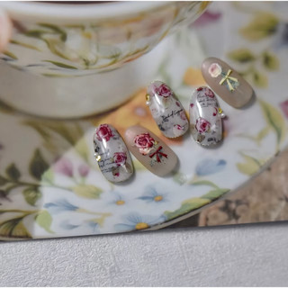 Sticker lụa 5D hoa hồng cổ điển 204