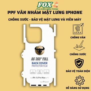 Miếng dán lưng PPF chống vân full viền tự phục hồi cho IPhone 11 12 13 14 15 16 17Promax pro plus