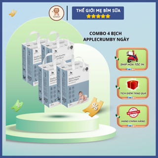 [Thế Giới Mẹ Bỉm Sữa] Combo 4 Bịch Bỉm ngày Applecrumby Slim Mềm mại Siêu khô thoáng cho bé - thegioimebimsua