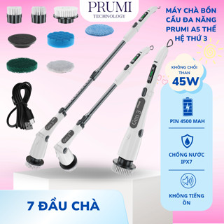 Chổi Cọ Nhà Vệ Sinh Bồn Cầu Toilet PRUMI 7in1 Cọ Rửa Xe,Nhà Cửa Đánh Bóng Xe Không Dây Chổi Cọ Đa Năng Công Suất 25W