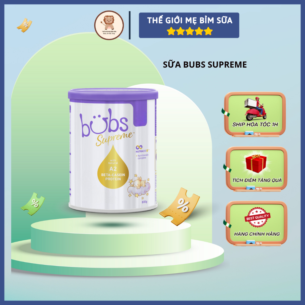 [Thế Giới Mẹ Bỉm Sữa] Sữa ﻿﻿﻿﻿﻿﻿Bubs Supreme số 1,2,3 date xa cho bé 800g - thegioimebimsua