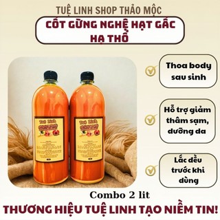 2 lit Cốt gừng nghệ gấc hạ thổ Tuệ Linh thoa body sau sinh