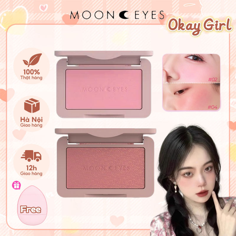 [MOON EYES] Phấn Má Hồng Moon Eyes Đơn Sắc Mịn Lì Tự Nhiên, Matte Blush, 6.5g