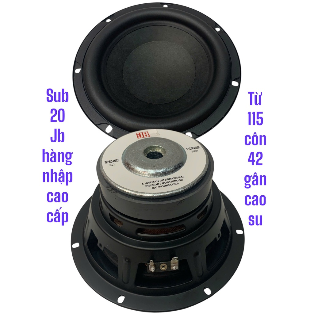 Loa sub 20 JB hàng nhập cao cấp - từ 115 côn 42 - 6 lớp - giá 1 cái
