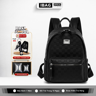 Balo Da Đi Học IBAG Balô Da Thời Trang Nam Nữ Cặp Da Pu Cao Cấp Cặp Học Sinh Balo Đựng Laptop 14 Inh
