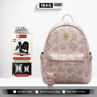 Balo Da Đi Học IBAG Balô Da Thời Trang Nam Nữ Cặp Da Pu Cao Cấp Ba Lô Da Cặp Đi Học Balo Đựng Laptop 14 Inh