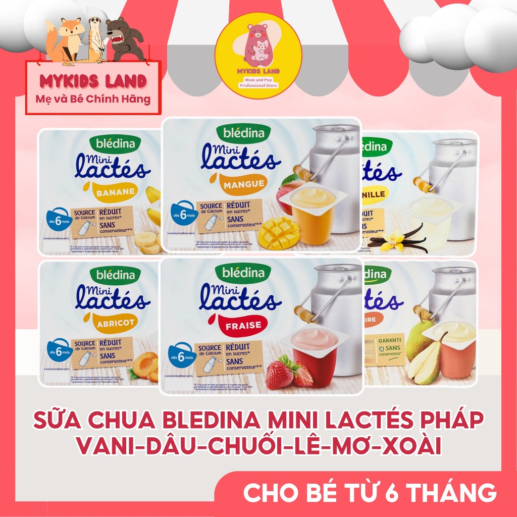 [DATE MỚI] Sữa Chua Nguội Bledina Lactes Pháp Cho Bé Ăn Dặm từ 6M+