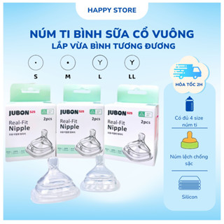 Núm ti bình sữa Jubon phù hợp với các bình cổ vuông, hegen, Babuu an toàn không BPA cho bé