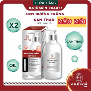  KEM BODY CAM THẢO Quê Skin  mẫu mới - 200ml   Ship Nhanh - hỗ trợ dưỡng trắng toàn thân hương hoa   cam kết chính hãng  