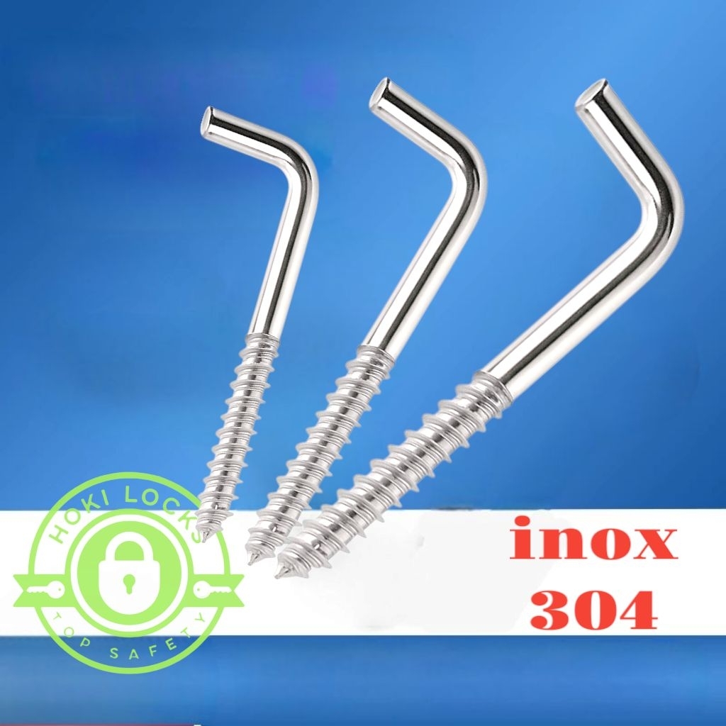 Vít Chữ L INOX 304 Bản Dày, Vít Móc Màng, Treo Đồ Chuyên Dụng (Inox Xịn)