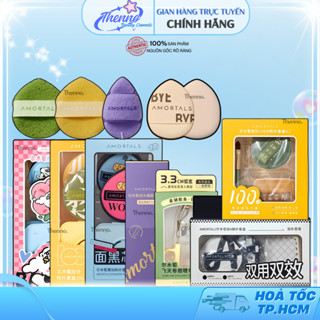 Mút Trang Điểm Amortals Chính Hãng Tán Kem Nền và Cushion Đa Năng Với Cọ Và Hộp Đựng