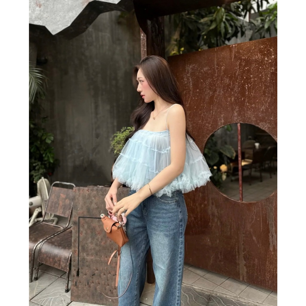 [SẴN HÀNG] ÁO HAI DÂY VOAN BÈO TẦNG BỒNG XÒE SIÊU XINH ÁO HAI DÂY KIỂU NỮ ĐIỆU ĐÀ - DÀNH CHO NỮ | BigBuy360 - bigbuy360.vn