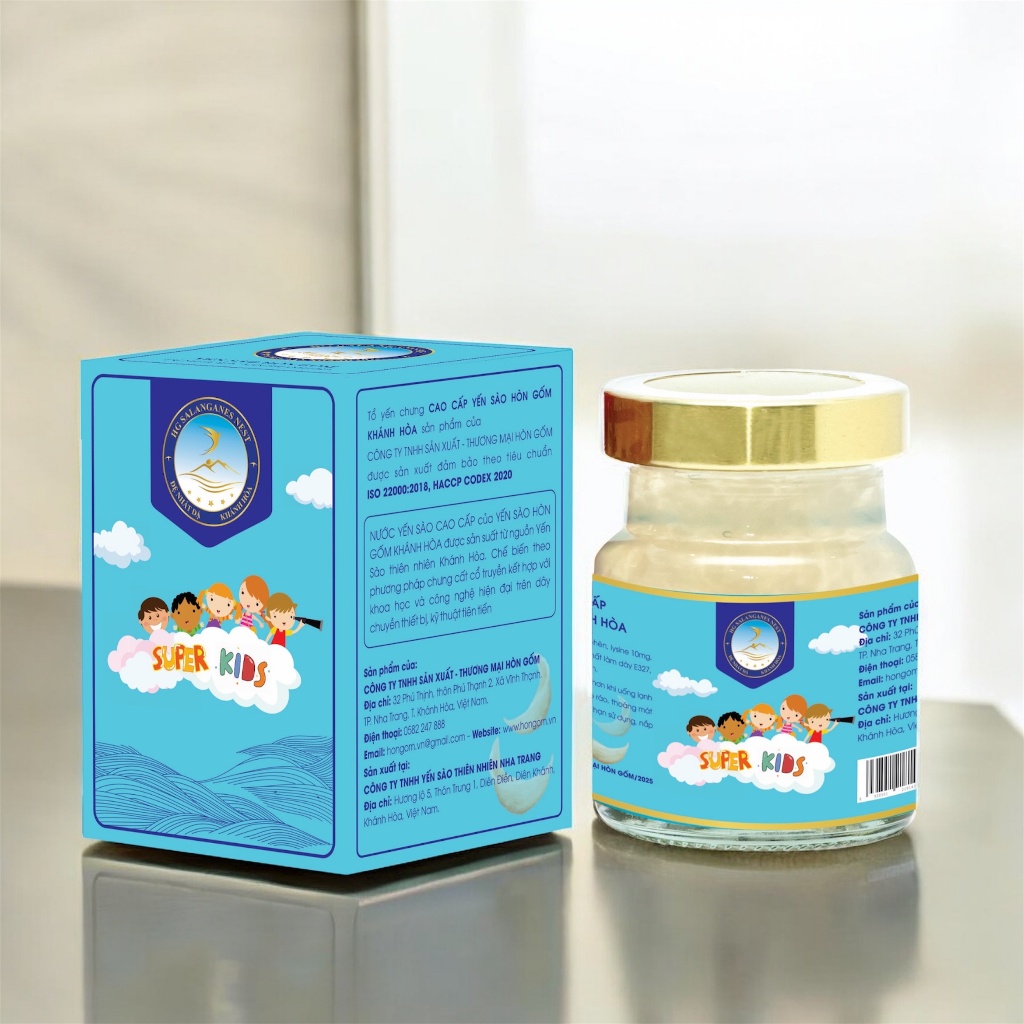 [Hộp 1 Hũ] Tổ Yến Chưng Dành Cho Trẻ Em Super Kids - Yến Sào Hòn Gốm Khánh Hòa - HG SALANGANES NEST
