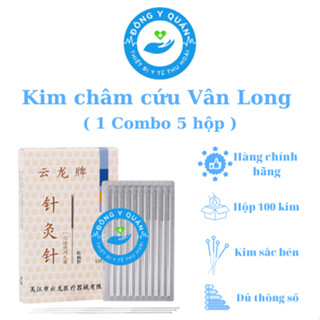    1 Combo 5 hộp   Kim châm cứu VÂN LONG -kim châm cứu dạng vỉ- vô khuẩn 