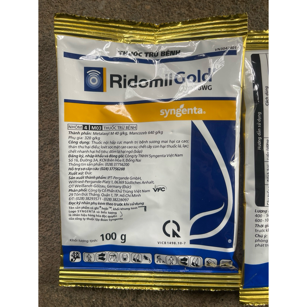 Thuốc trừ bệnh Ridomil Gold 68W (100g)
