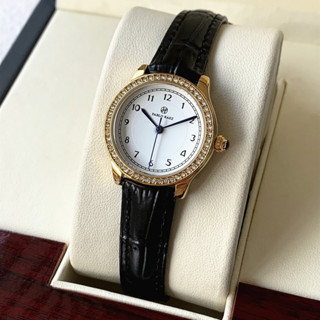 Đồng hồ nữ dây da chính hãng PABLO RAEZ viền đính đá sang trọng cao cấp phong cách Hàn Quốc 28mm E805