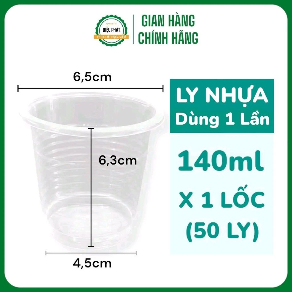 Bao 40 Cây Ly Nhựa 140ML Cây 50 Ly (Không Nắp) - Ly Cúng, Ly Nhỏ, Ly Rau Cau, Ly Dùng Một Lần