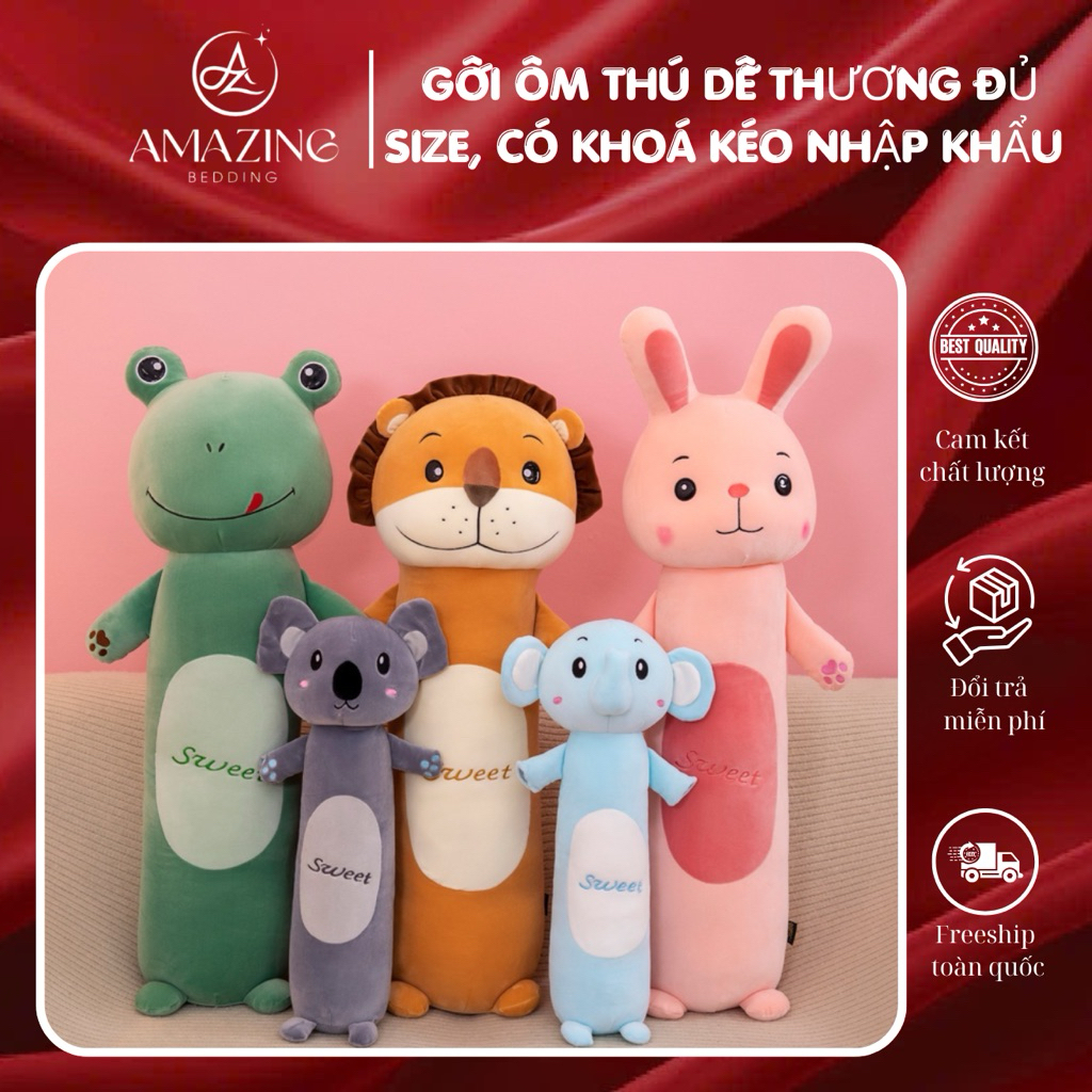 Gối ôm hình thú siêu đáng yêu đủ size ( hàng loại 1 cao cấp)