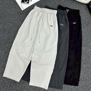  Quần baggy nữ logo thêu chữ alo quần dài cạp chun lưng cao hách dáng D394 