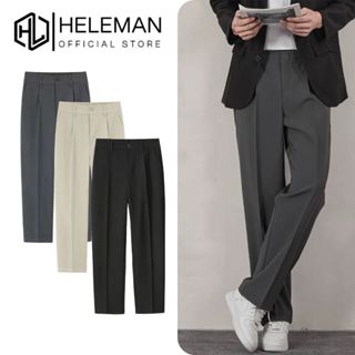 Quần Âu Nam Ống Rộng HELEMAN Cạp Chun Sau Co Giãn, Lưng Cao Form Suông Hàn Quốc Trẻ Trung Năng Động HLQABG2