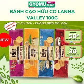 Bánh gạo Lanna Valley 100g (vị chua cay hữu cơ +  vị BBQ) - GYOMU JAPAN